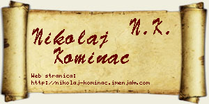 Nikolaj Kominac vizit kartica